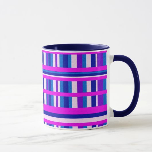 Mug Plaid bleu rose violet (Droite)
