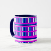 Mug Plaid bleu rose violet (Devant gauche)