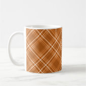 Mug Plaid brun orange d'automne de chute (Gauche)