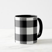 Mug Plaid Buffalo Noir et Blanc (Devant droit)