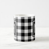 Mug Plaid Buffalo Noir et Blanc Monogrammé (Centre)