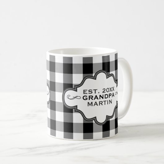 Mug Plaid chic de Buffalo du pays fait sur commande (Devant droit)