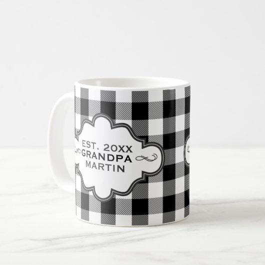 Mug Plaid chic de Buffalo du pays fait sur commande (Devant gauche)
