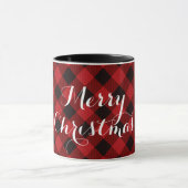 Mug Plaid classique rouge et noir - Joyeux Noël (Centre)