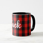 Mug plaid de bûcheron portant le nom (Devant droit)