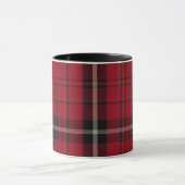 Mug Plaid de tartan blanc noir rouge (Centre)