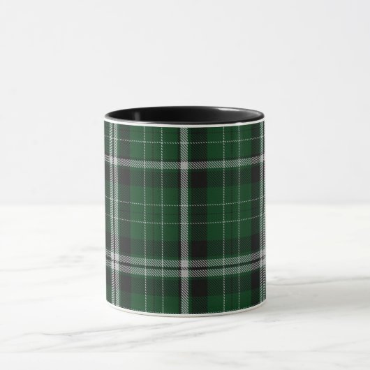 Mug Plaid de tartan blanc noir vert (Centre)
