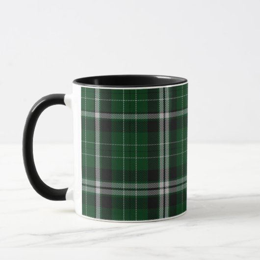 Mug Plaid de tartan blanc noir vert (Gauche)