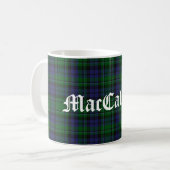 Mug Plaid de tartan bleu et vert élégant de MacCallum (Devant gauche)