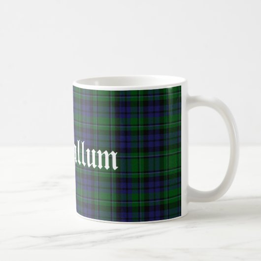 Mug Plaid de tartan bleu et vert élégant de MacCallum (Droite)