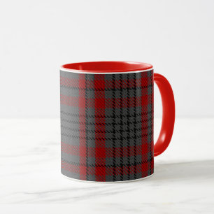 Mug Plaid de tartan géant noir rouge gris de Taupe