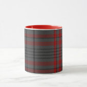 Mug Plaid de tartan géant noir rouge gris de Taupe (Centre)