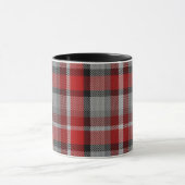 Mug Plaid de tartan noir rouge gris de Taupe rouge (Centre)