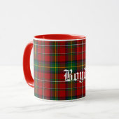 Mug Plaid de tartan traditionnel fait sur commande de (Devant gauche)