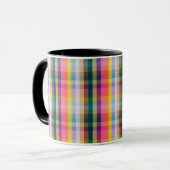 Mug Plaid écossais abstrait (Devant gauche)