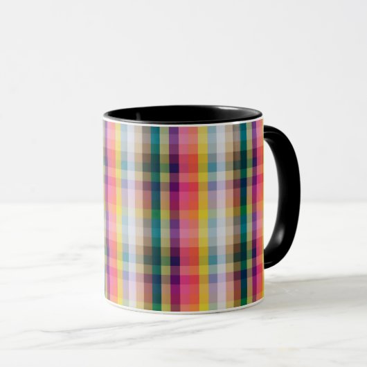 Mug Plaid écossais abstrait (Devant droit)