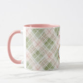 Mug Plaid Green Pink Bow Blue Gold Heart Love (Gauche)
