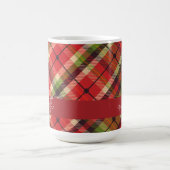 Mug Plaid Green Red Gold Personnalisé (Centre)