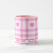 Mug Plaid Modern Pink Heart Collection (Centre)