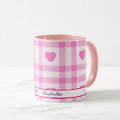 Mug Plaid Modern Pink Heart Collection (Devant droit)