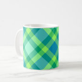Mug Plaid Moderne Du Milieu Du Siècle, Jade Green & Tu (Devant gauche)