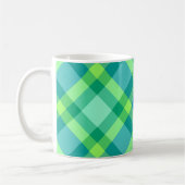 Mug Plaid Moderne Du Milieu Du Siècle, Jade Green & Tu (Gauche)