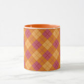 Mug Plaid polarisé dans l'orange et le rose (Centre)
