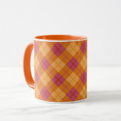 Mug Plaid polarisé dans l'orange et le rose (Devant gauche)