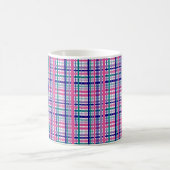 Mug Plaid Purple Turquoise Marine bleu rose blanc (Centre)