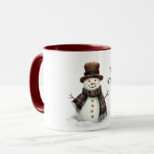 Mug Plaid Scarf Snowman Christmas (Devant gauche)
