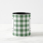 Mug Plaid Vert & Blanc Nom Monogramme Typographie Noir (Centre)