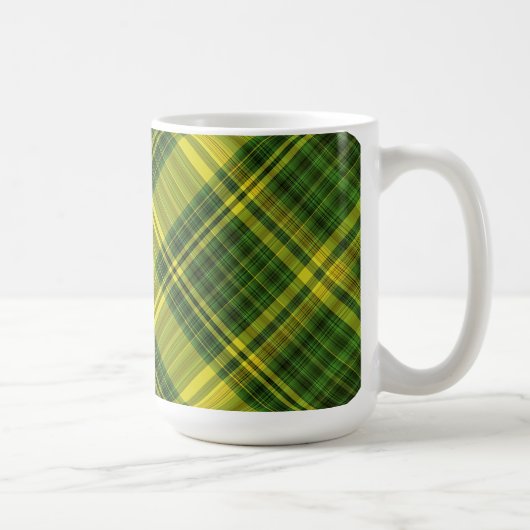 Mug Plaid vert et jaune (incliné) (Droite)