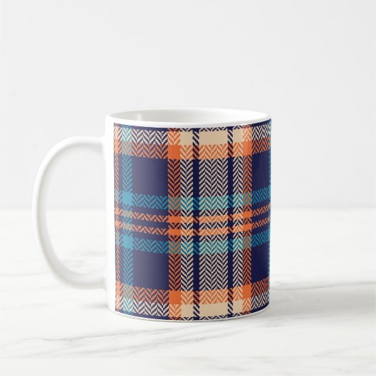 Mug Plaid Vibrant : Conception textile d'automne (Gauche)