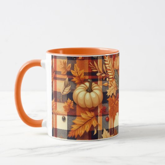 Mug Plaids d'automne citrouille Maple Feuille (Gauche)
