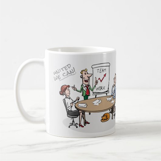 MUG PLAISANTERIE DE BUREAU - TRAVAIL D'ÉQUIPE - (Gauche)