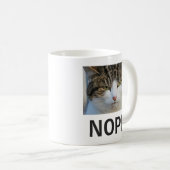 Mug Plaisanterie drôle Chat malheureux Nope (Devant droit)