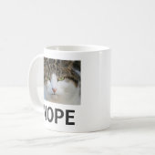 Mug Plaisanterie drôle Chat malheureux Nope (Devant gauche)