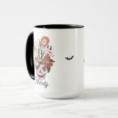 Mug Plaisir Éffrayant floraison Halloween crâne (Devant gauche)