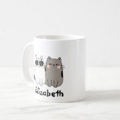 Mug Plaisir Personnalisé "My Childen Purr" Chats Noir (Devant gauche)