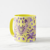 Mug Plaisir violet avec un peu de jaune (Devant gauche)