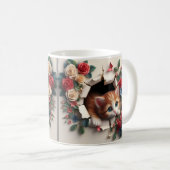 Mug Plaisir Whimsical : Trou de chaton 3D dans un mur (Devant droit)