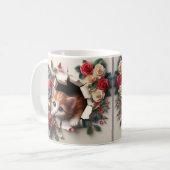Mug Plaisir Whimsical : Trou de chaton 3D dans un mur (Devant gauche)