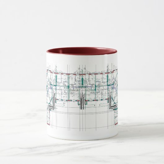 Mug Plan d'architecture muette cadeau (Centre)