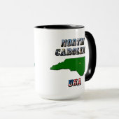 Mug Plan de Caroline du Nord - Plan, photo et texte du (Devant droit)