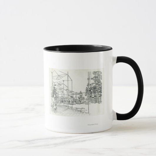 Mug Plan de conception aérienne de l'aiguille spatiale (Droite)