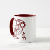 Mug Plan de la chouette d'Athènes de l'ancienne pièce  (Devant gauche)