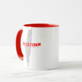Mug Plan de la Palestine du Canada | Palestine libre | (Devant gauche)