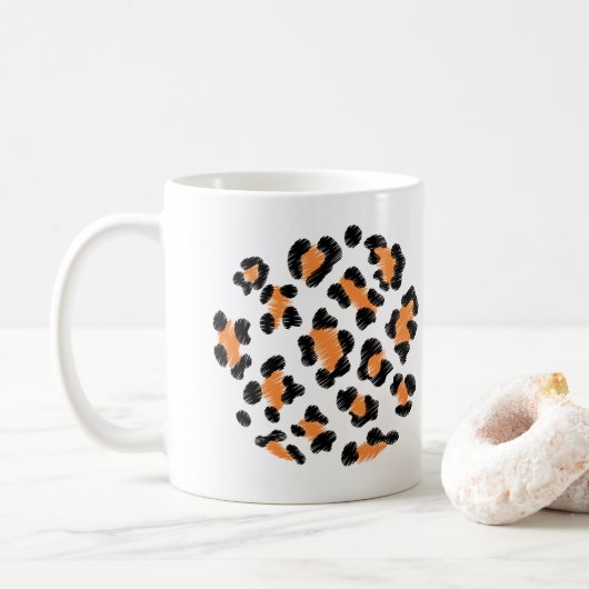 Mug Plan de la peau animale des taches léopards (Avec donut)
