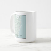 Mug Plan de la ville de Chennai en Inde, design minima (Devant gauche)