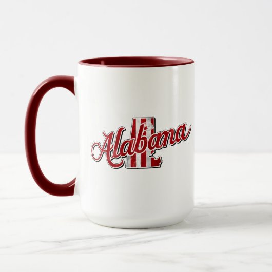 Mug Plan de l'État de l'Alabama rouge (Gauche)